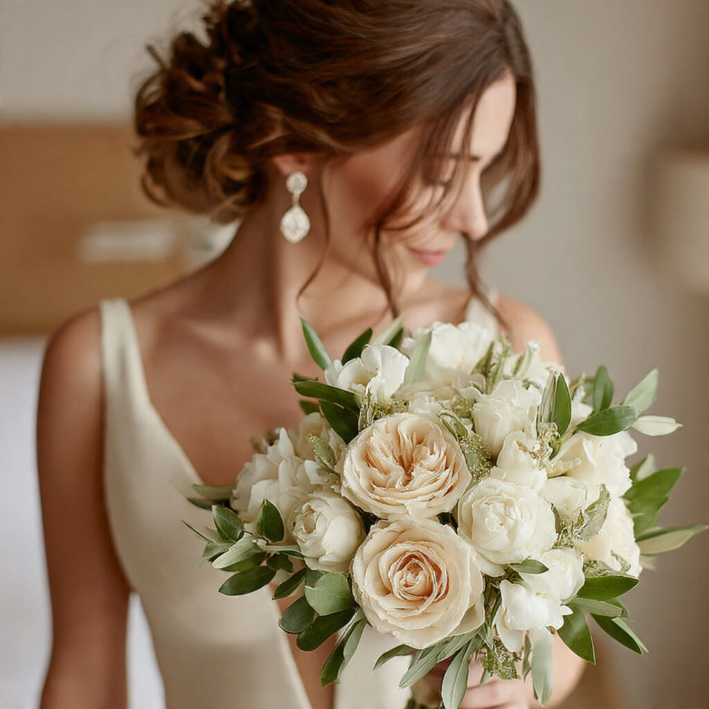 24 Affordable Wedding Flower Cost Ideas for Elegant Celebrations 5 small compact bridal bouquet with tight roses