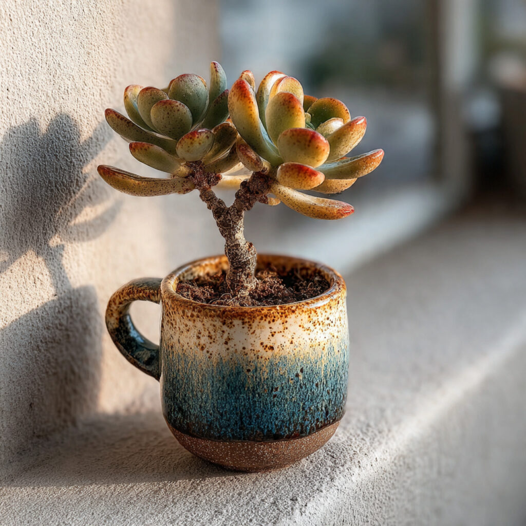 small indoor plant in a ceramic pot