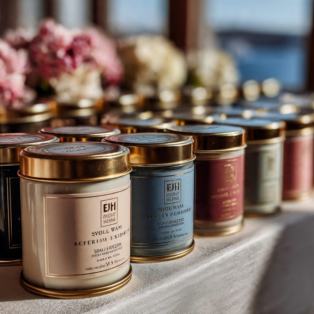20 Unique Wedding Giveaways Ideas for Meaningful Favours 2 small soy candles in matte tins neutral