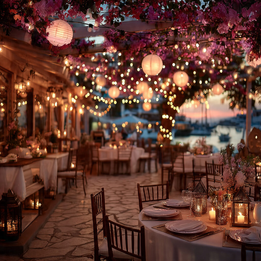 soft wedding lighting with solar lanterns led