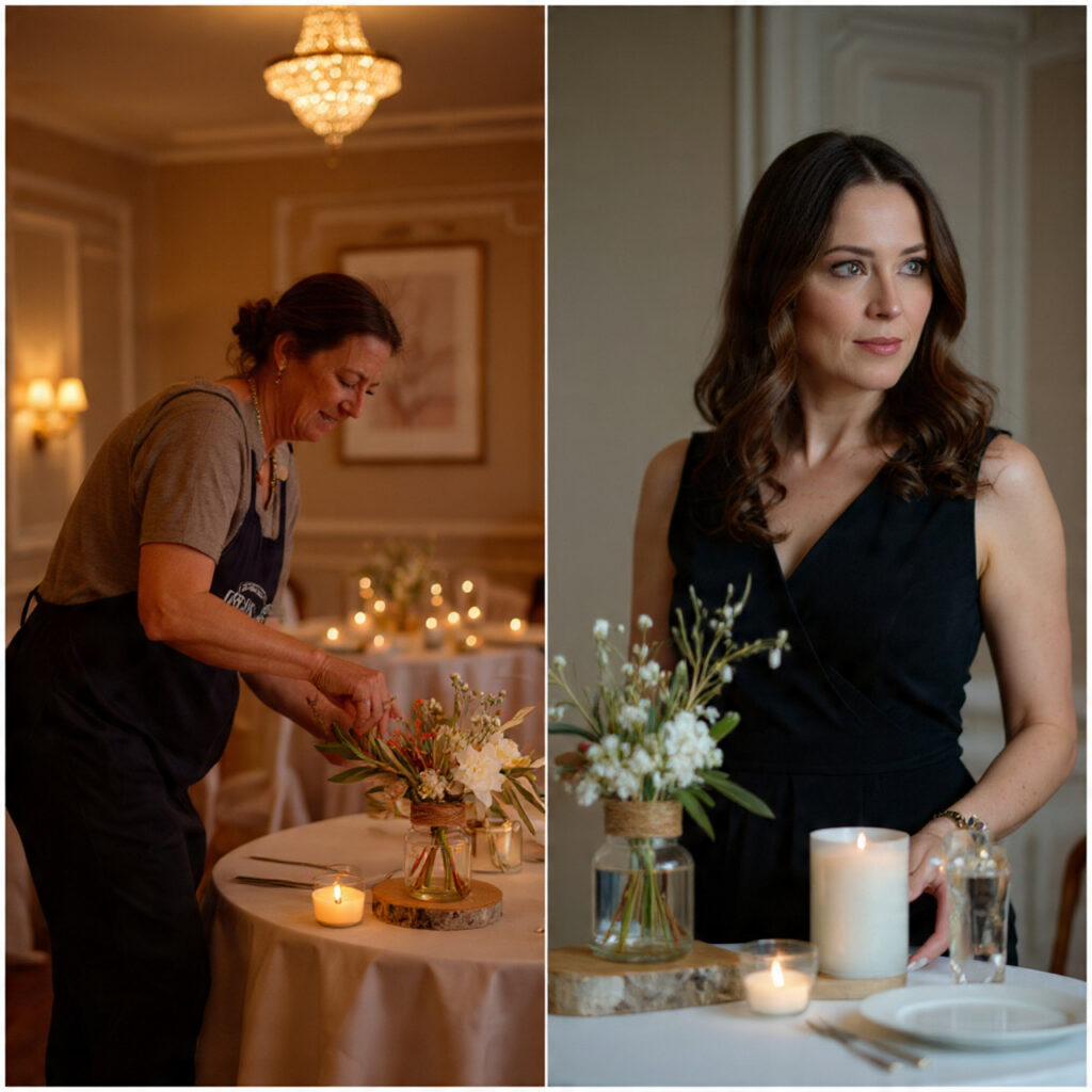 split scene of diy wedding decor elements