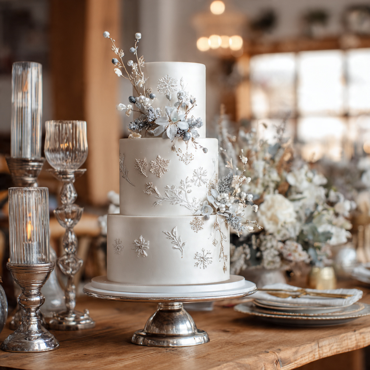 Winter-Themed Wedding Cakes
