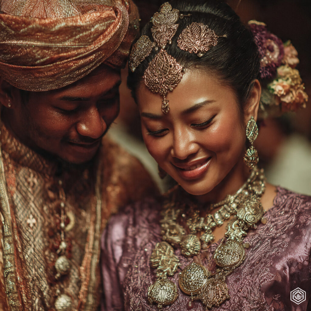 traditional cultural wedding ceremony with detailed attire