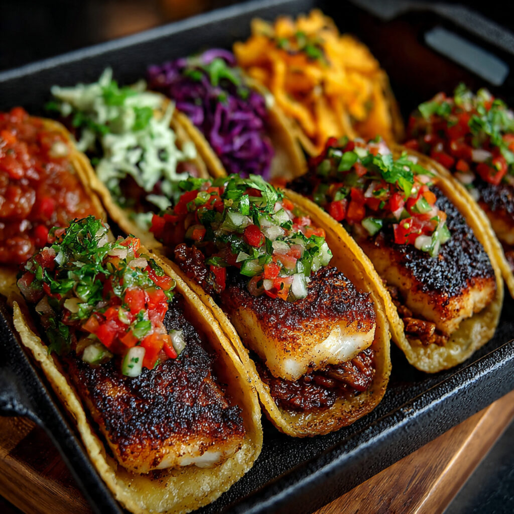 17 Delicious Cocktail Hour Food Ideas to Elevate Your Event 4 tray of assorted mini tacos filled with