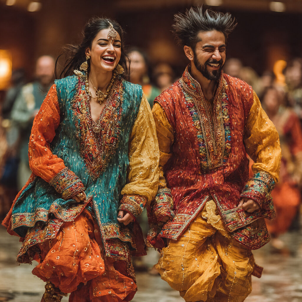 vibrant bollywood style brother and sister dance performance