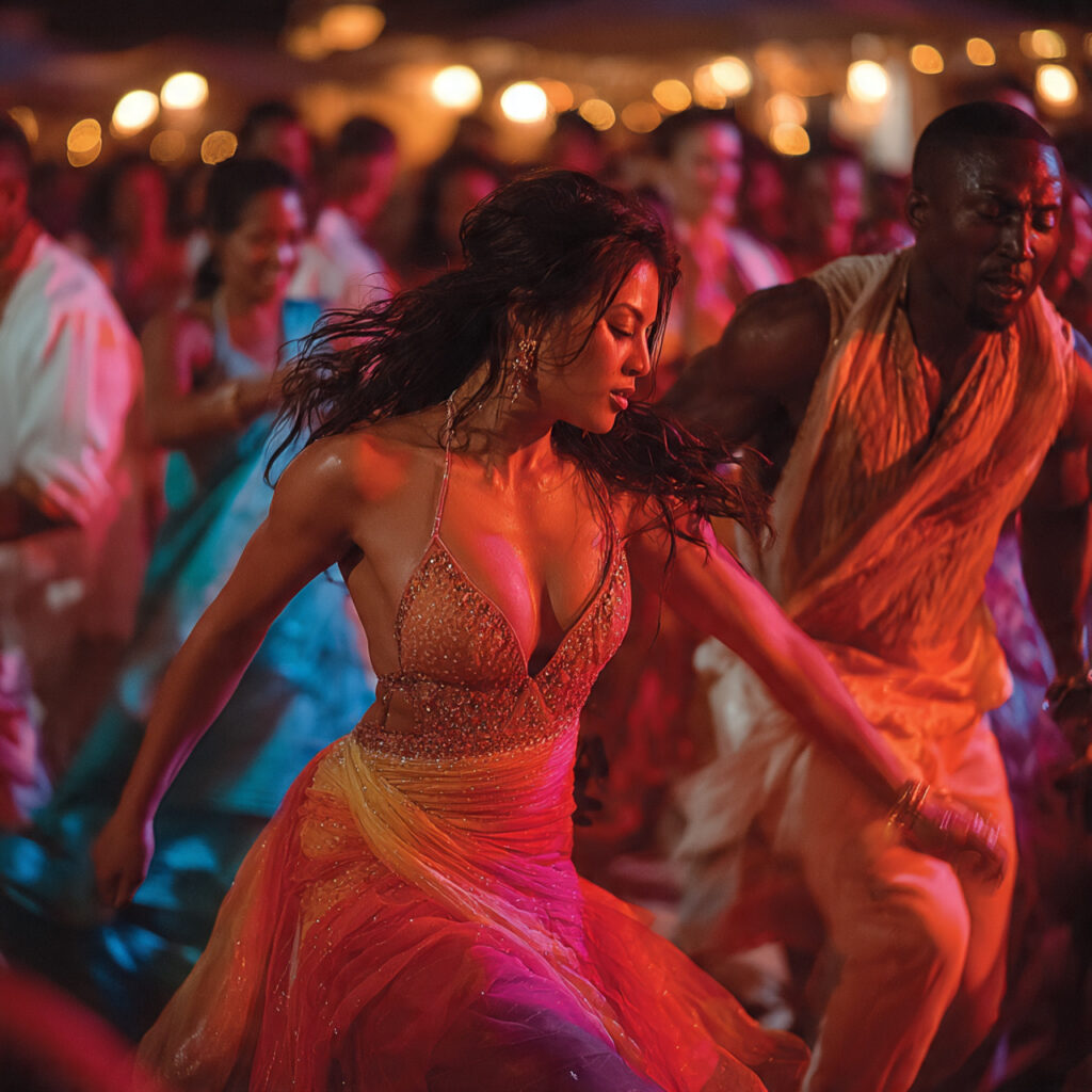 vibrant multicultural wedding dance floor guests dancing