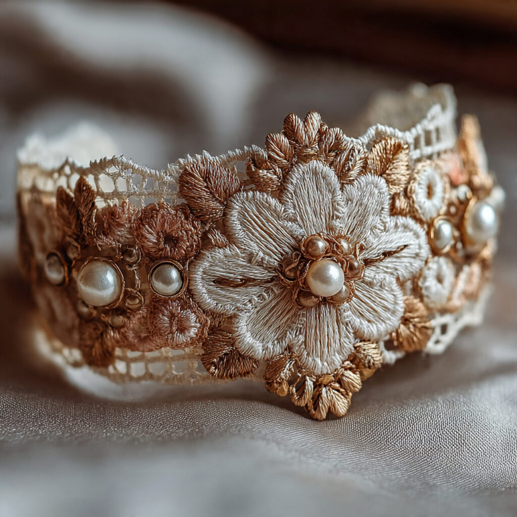 vintage heirloom bridal garter made from antique