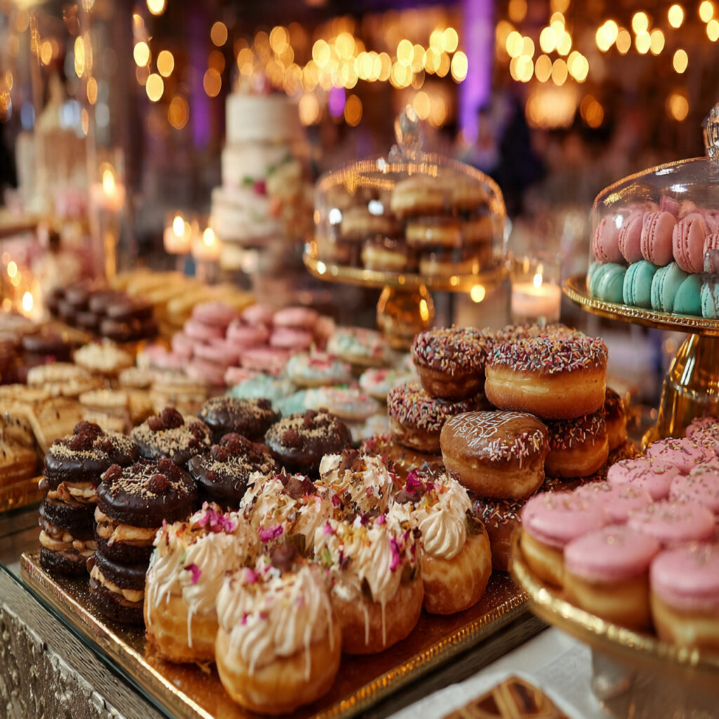 wedding after party dessert room artistic display