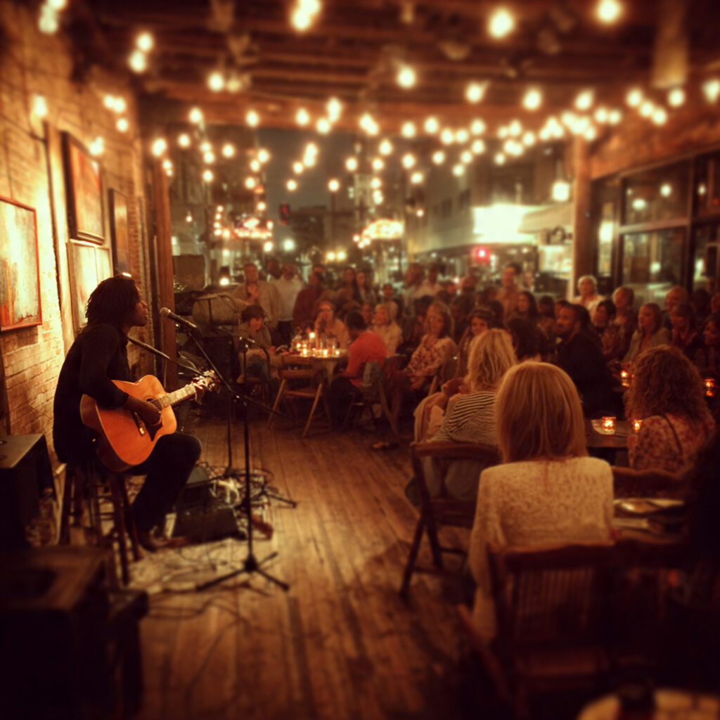 wedding after party open mic setup small stage