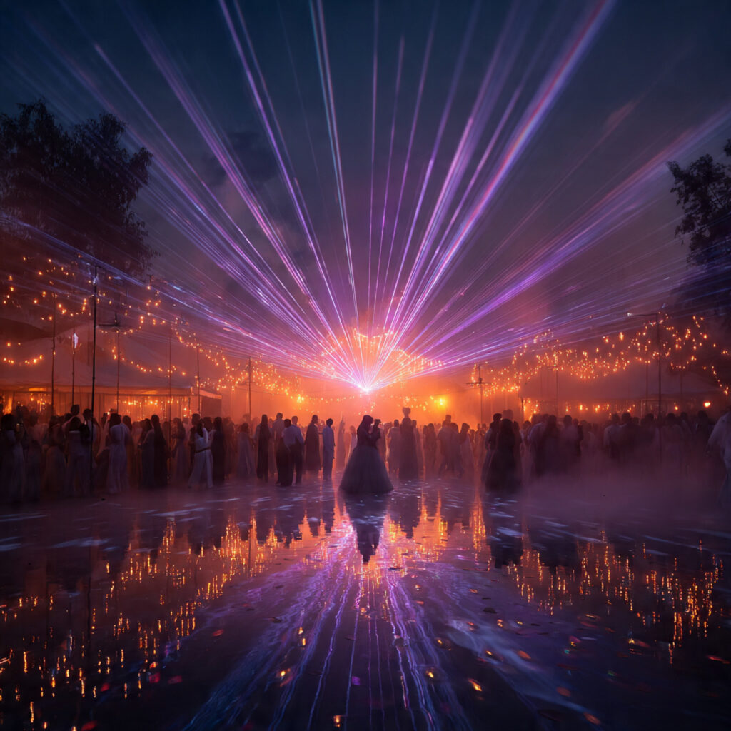 wedding after party rave theme intense laser
