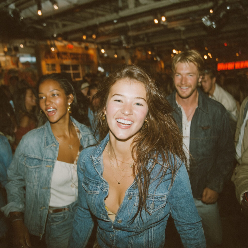 wedding after party with denim themed outfits guests