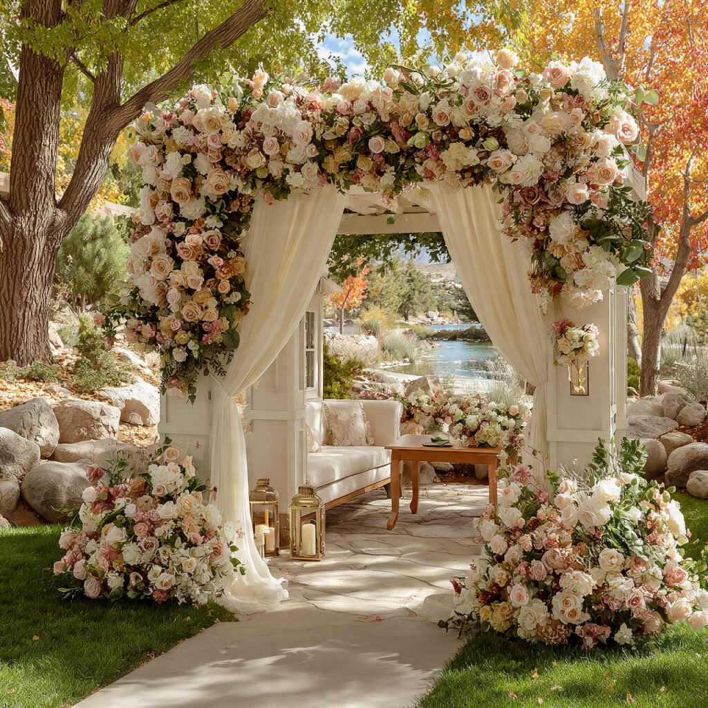 24 Affordable Wedding Flower Cost Ideas for Elegant Celebrations 9 wedding arch using a mix of real