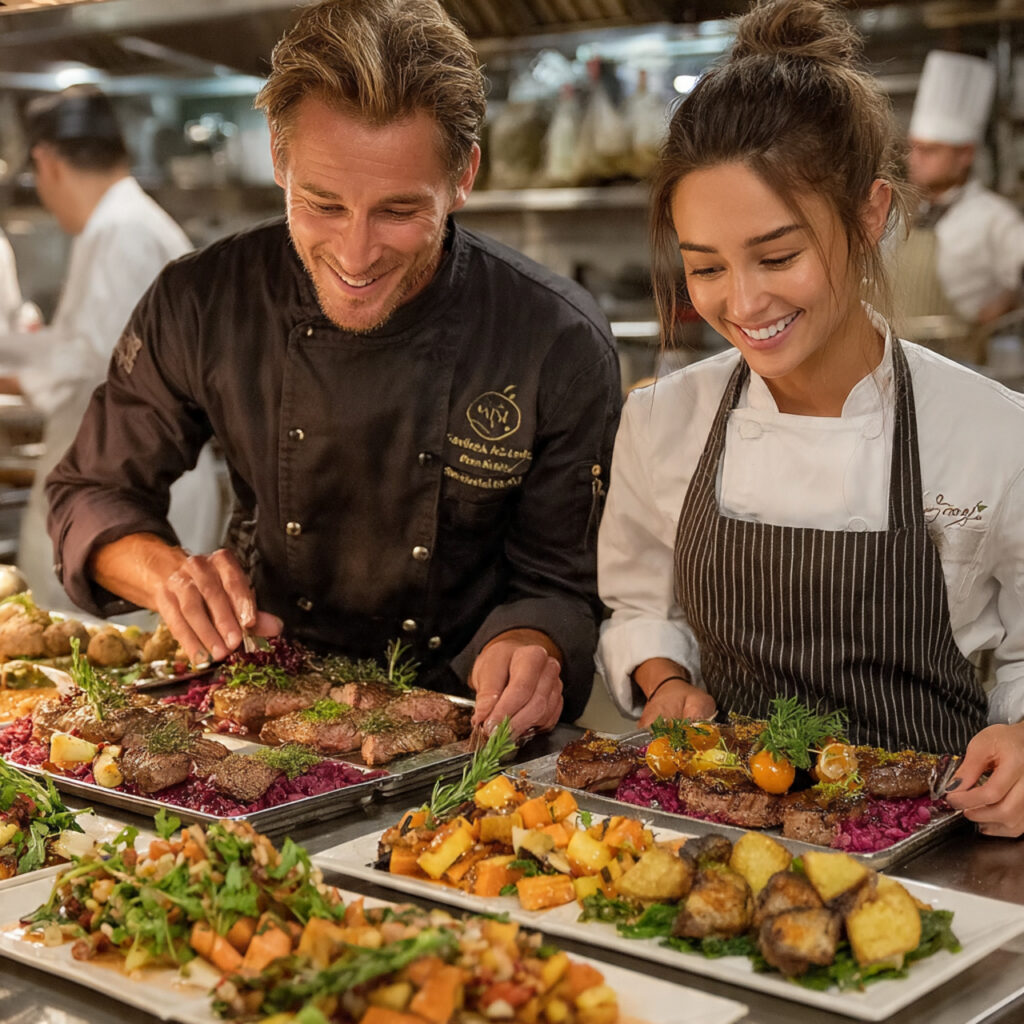 wedding catering menu planning couple tasting dishes