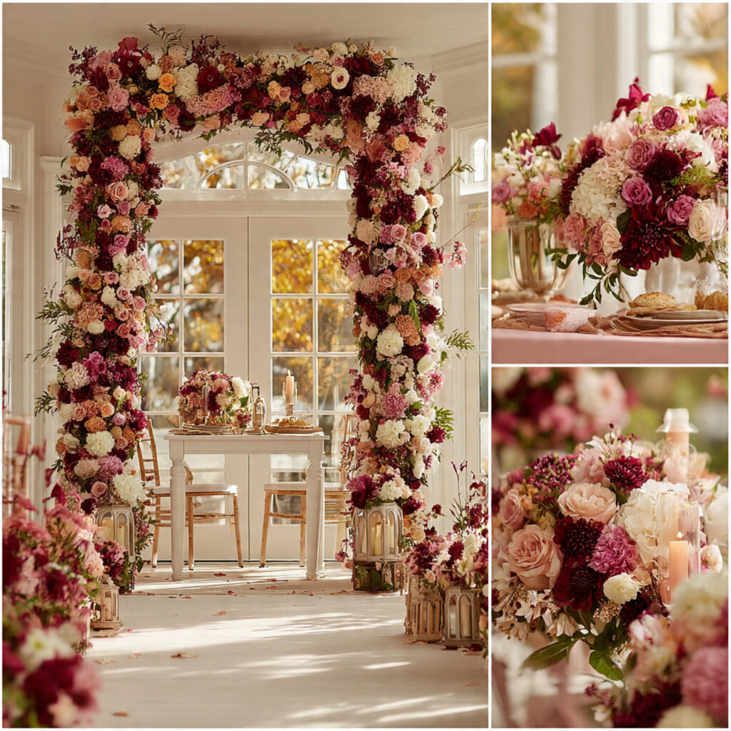 24 Affordable Wedding Flower Cost Ideas for Elegant Celebrations 4 wedding ceremony arch flowers repurposed for reception