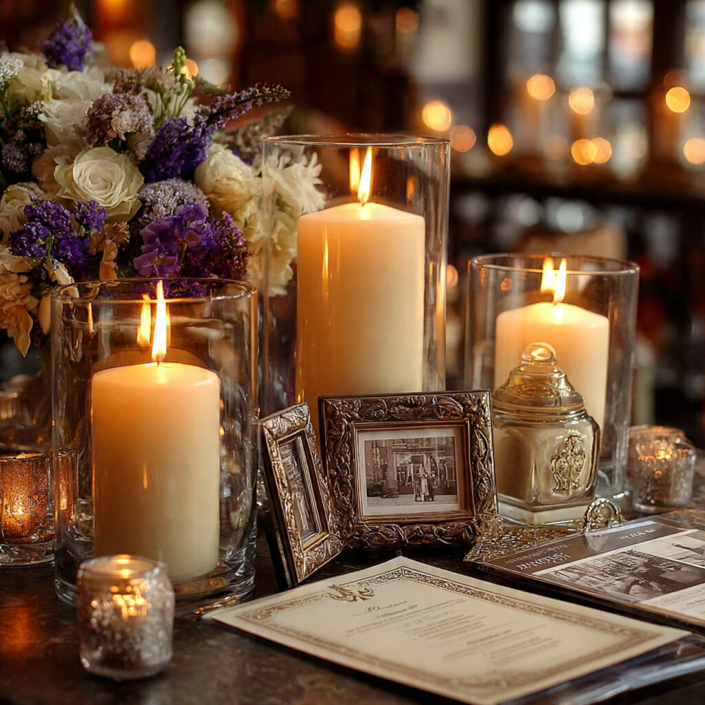 wedding ceremony with moment of remembrance for