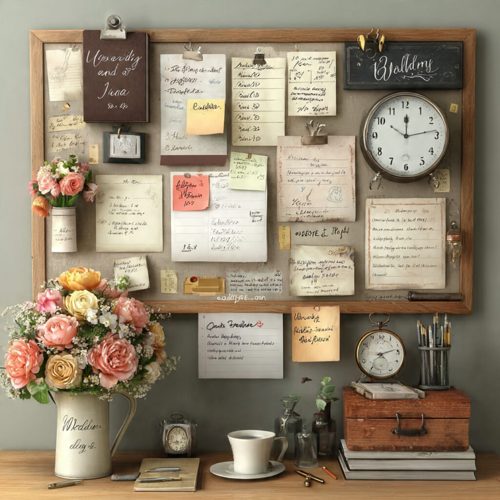 wedding day timeline displayed visually on a