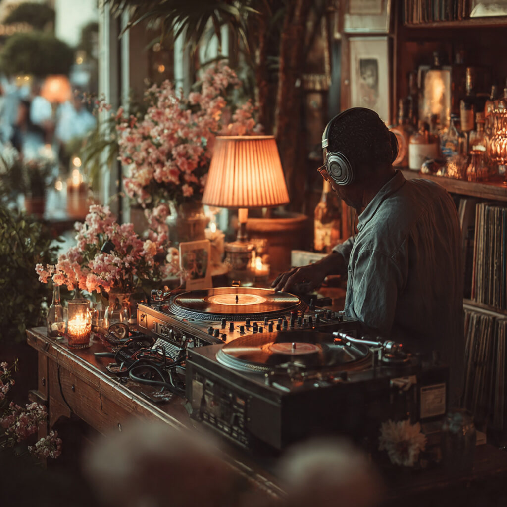 wedding dj setting up playlist small live