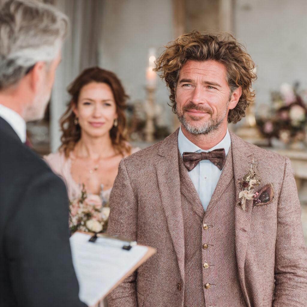 wedding planner calmly resolving family disagreement during