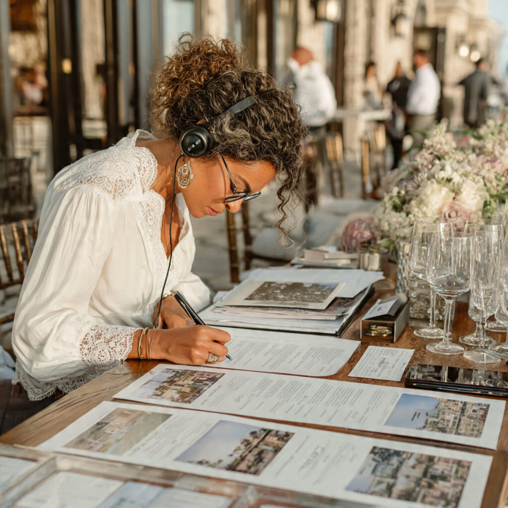 wedding planner managing guest shuttle routes coordinating