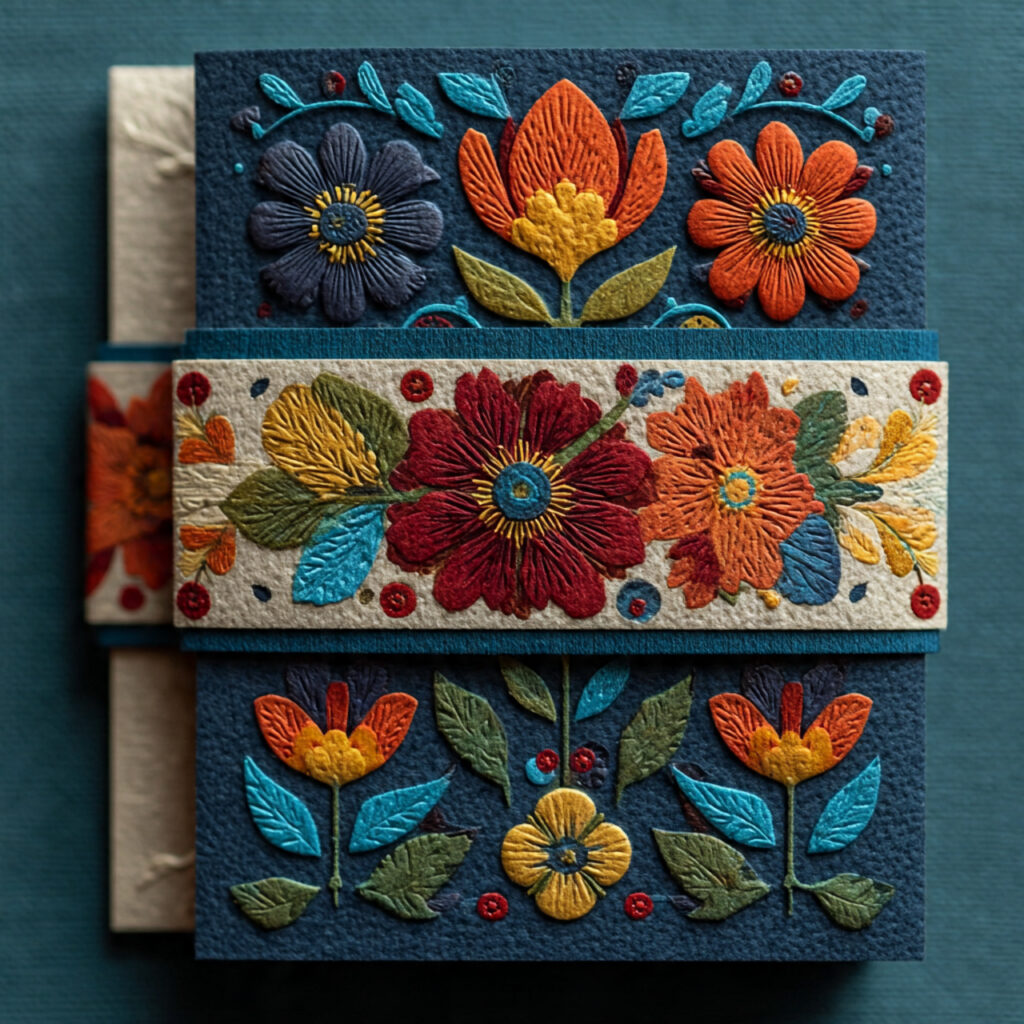 wedding stationery with owicz style folk patterns intricate 1