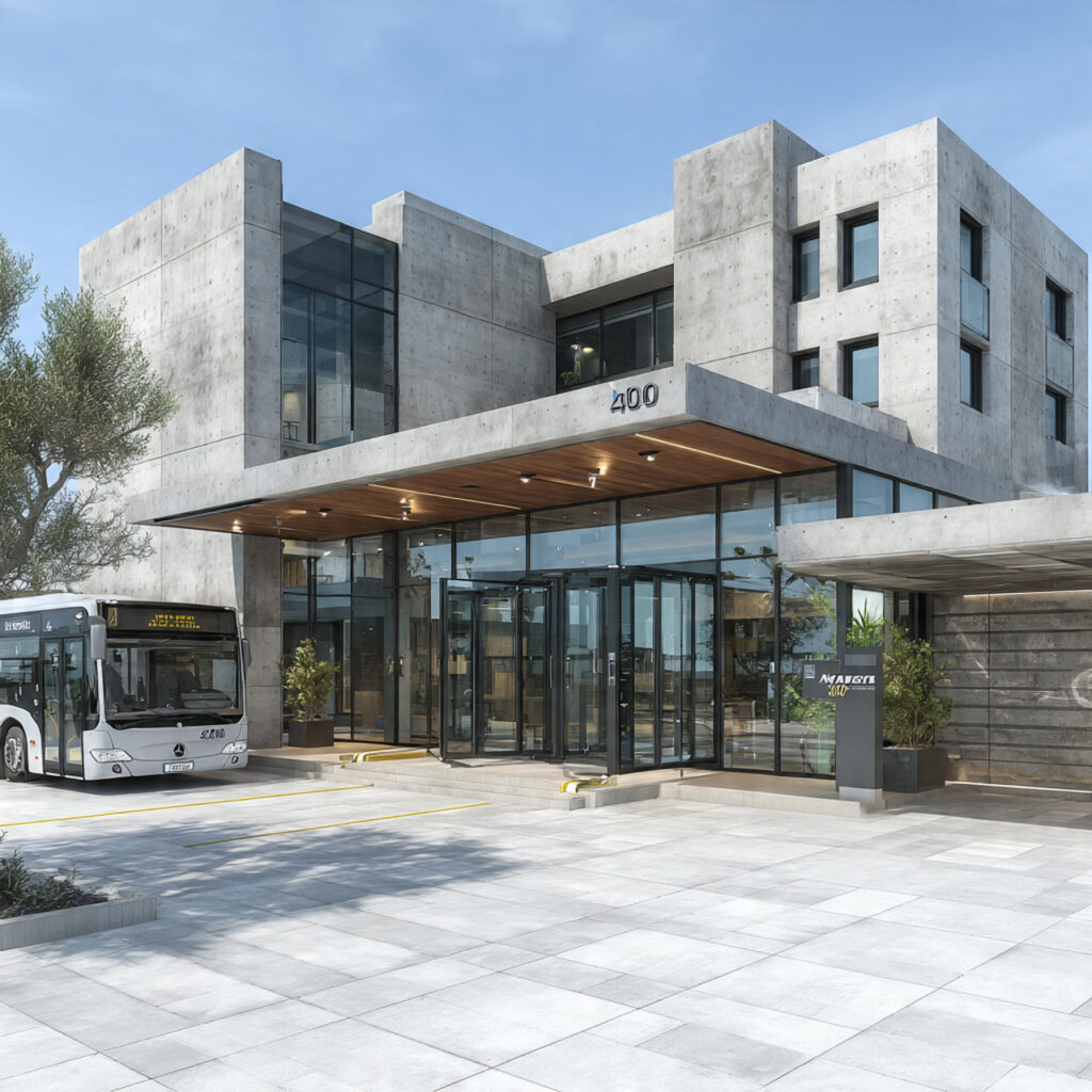 wedding venue parking lot with clear signs