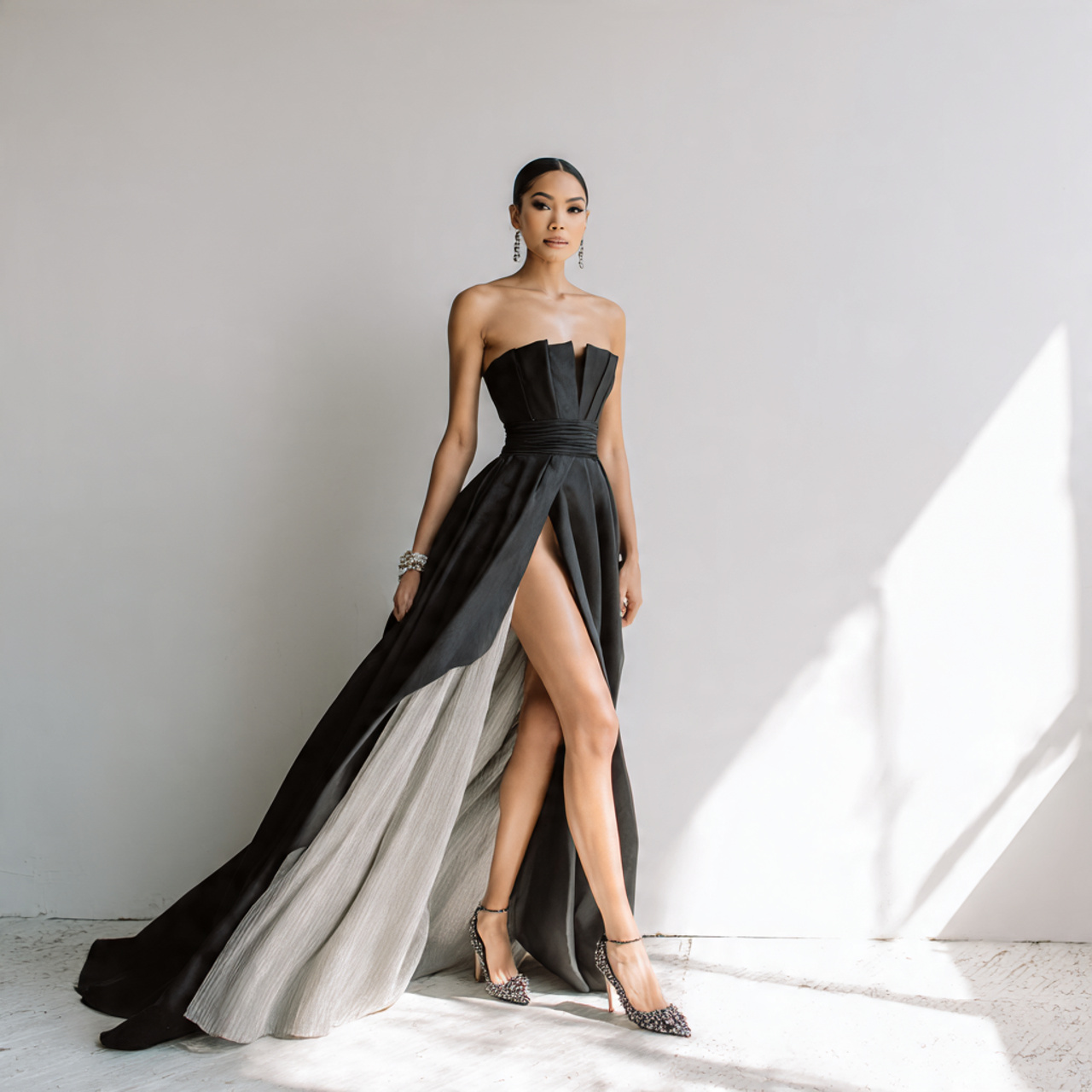 25 Black Tie Wedding Attire Ideas for a Stunning Look 10 High-Slit Evening Gown
