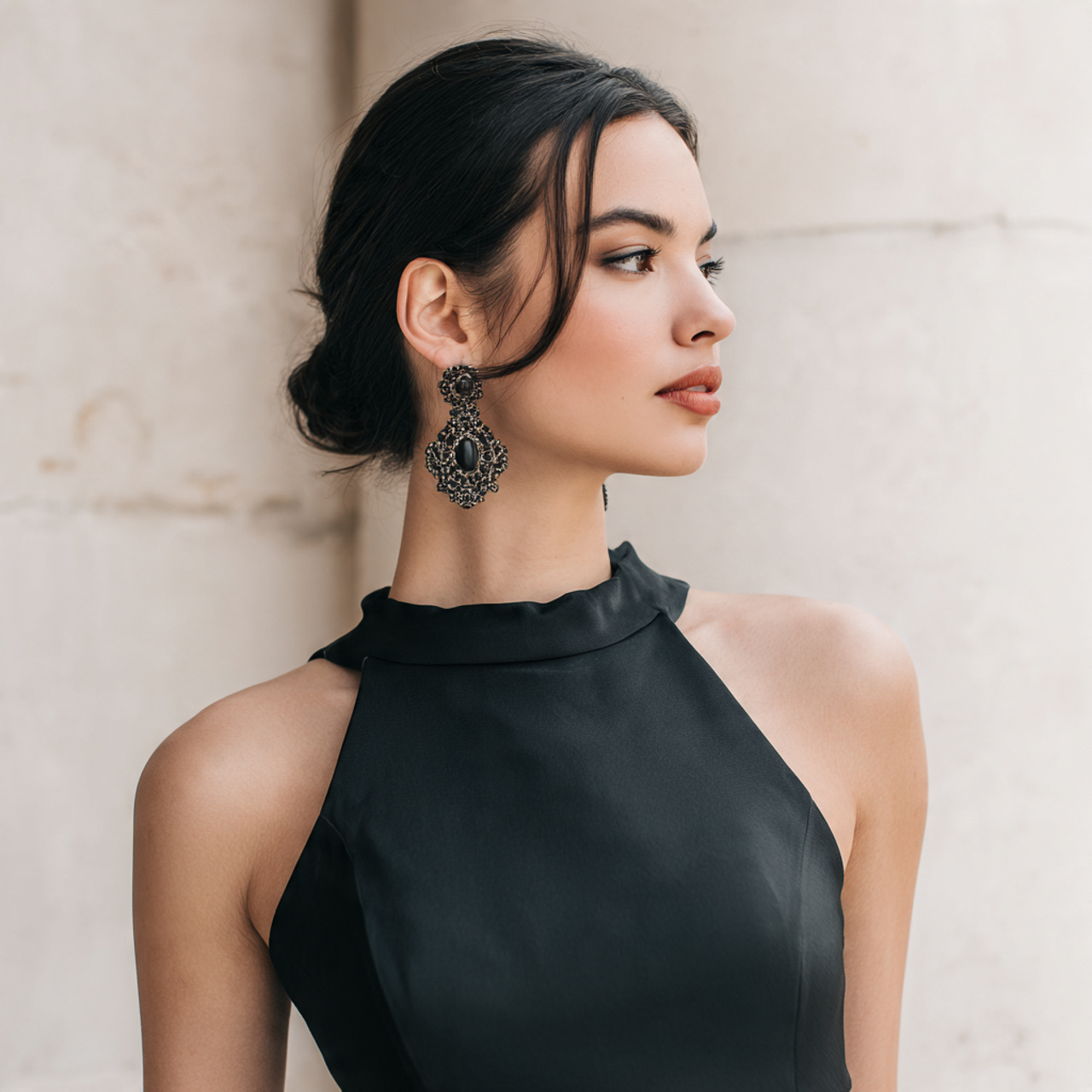 25 Black Tie Wedding Attire Ideas for a Stunning Look 25 Statement Earrings with Minimalist Gown