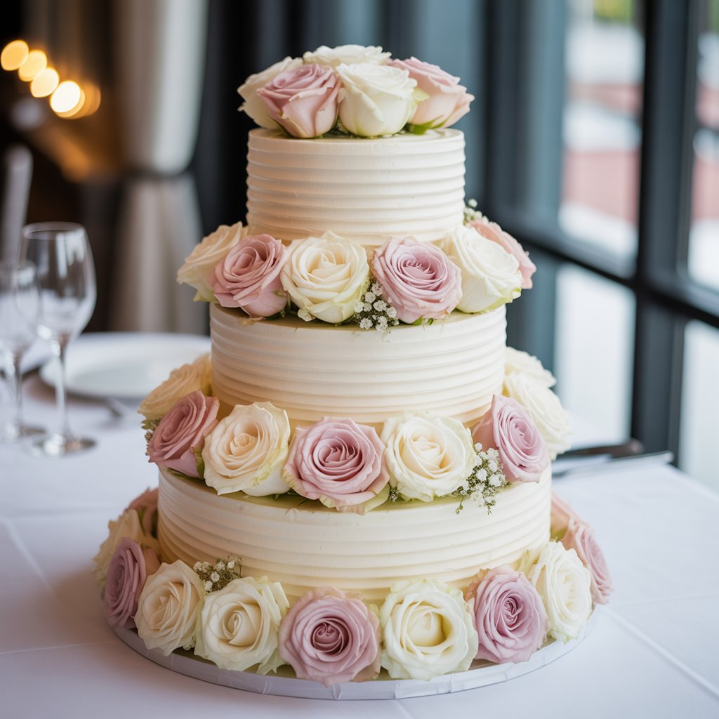 a white multi tier wedding cake decorate UYlWtAn7R7OkzHPb OuEnw QvlmjQmSuuTR7tQNyogcQ