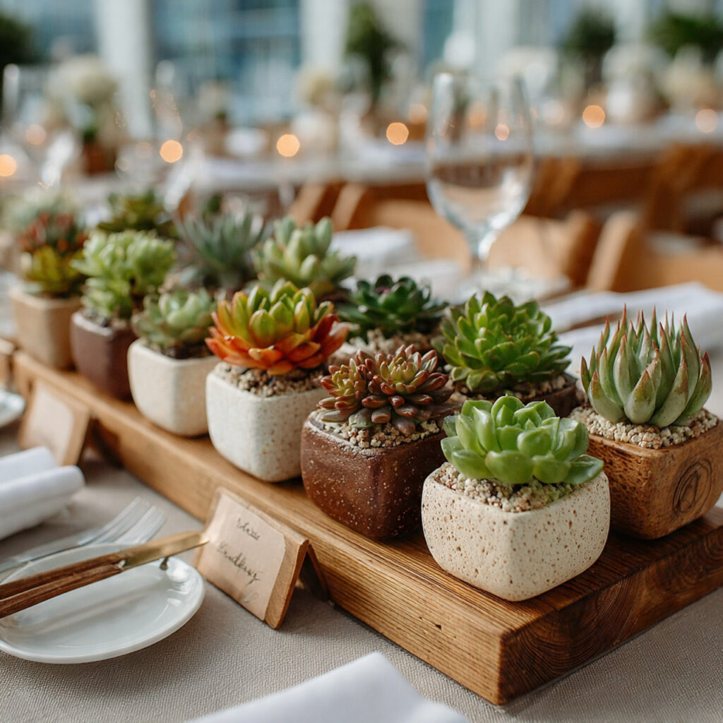 a bright image of mini succulents in