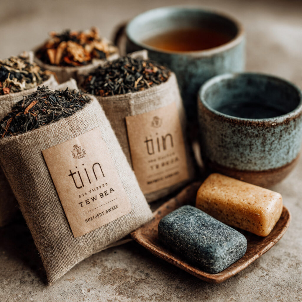 a flat lay image of custom tea blend