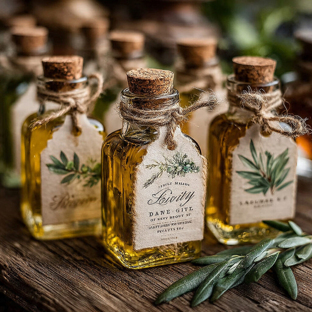 a styled image of small glass olive