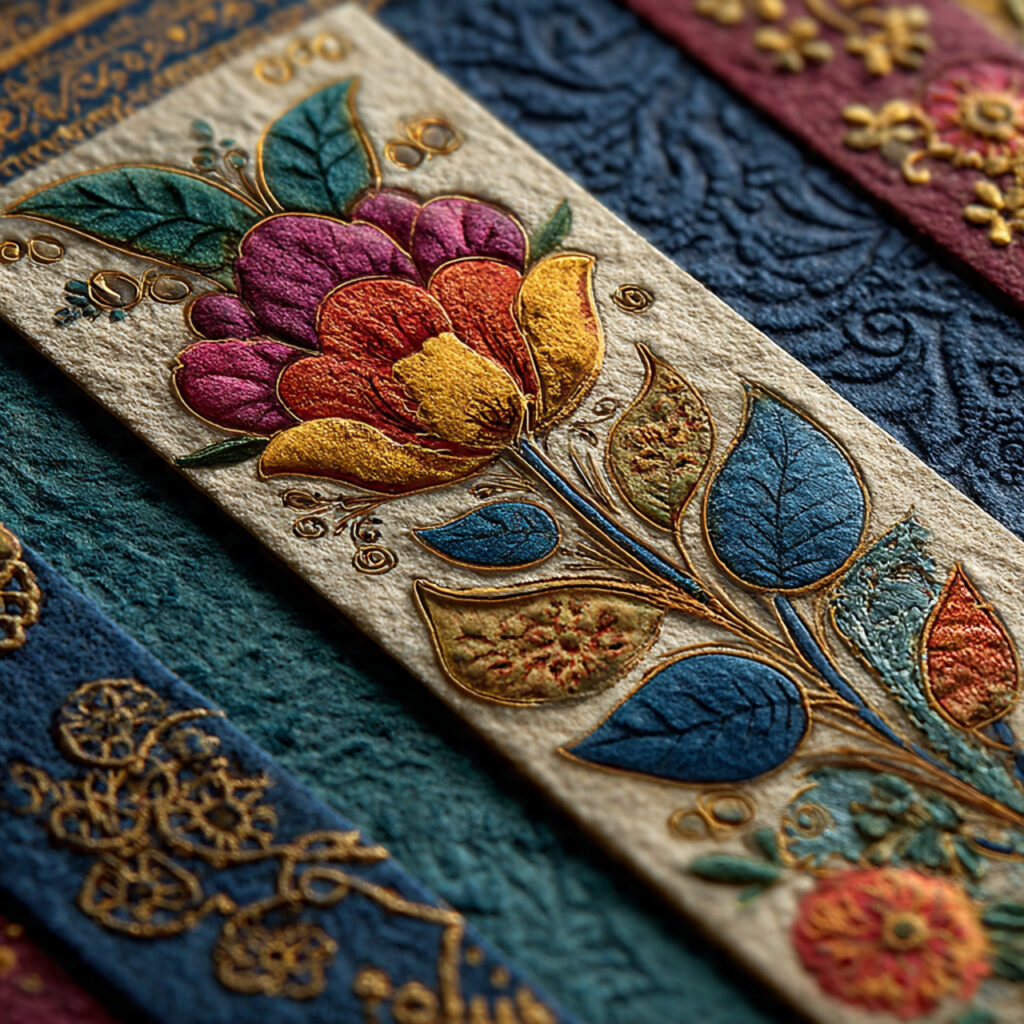 a wedding card featuring multicultural patterns henna motifs