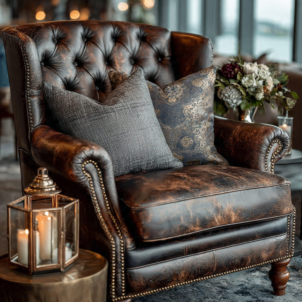 bachelor party decor featuring a statement chair