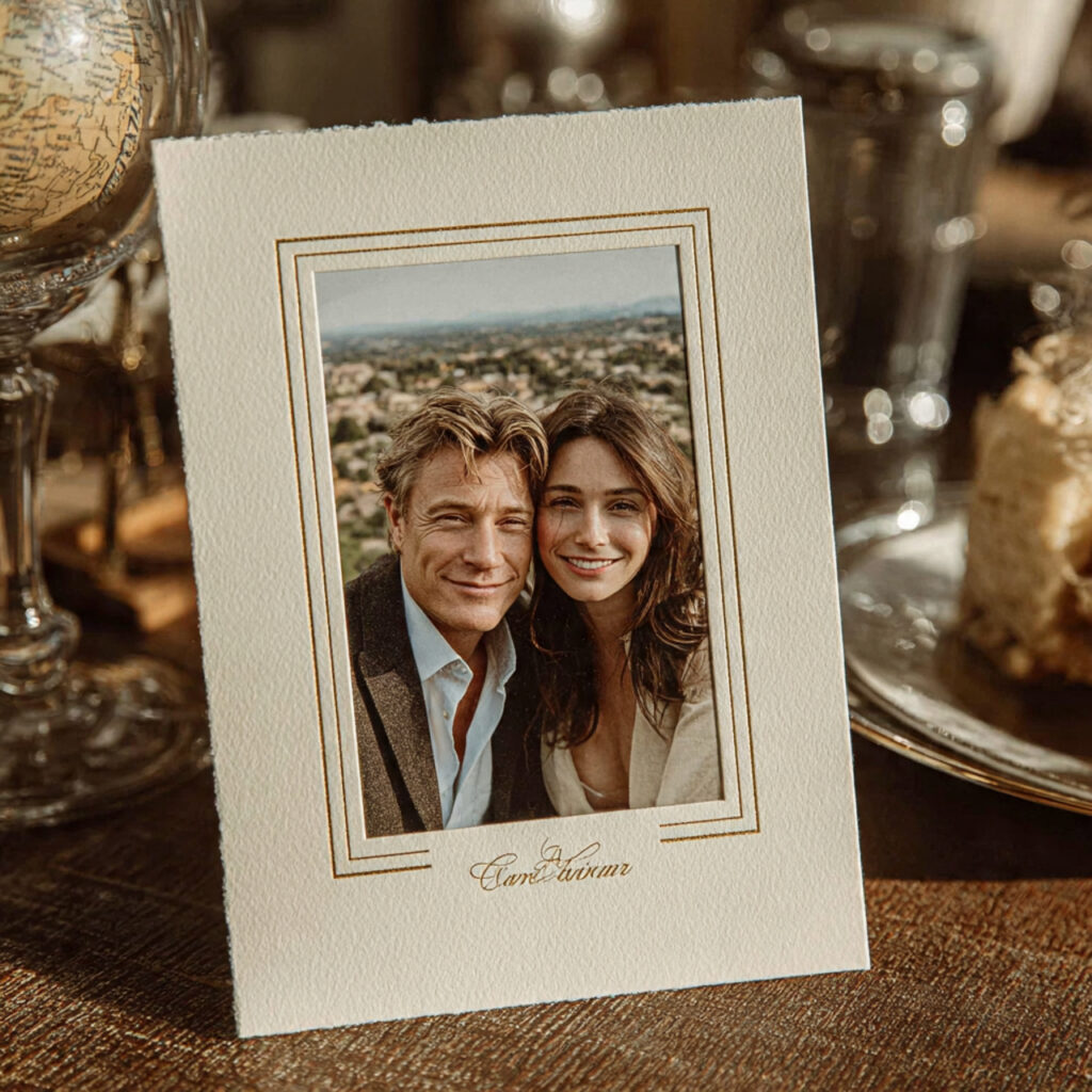 classic elegant anniversary card for parents gold edged