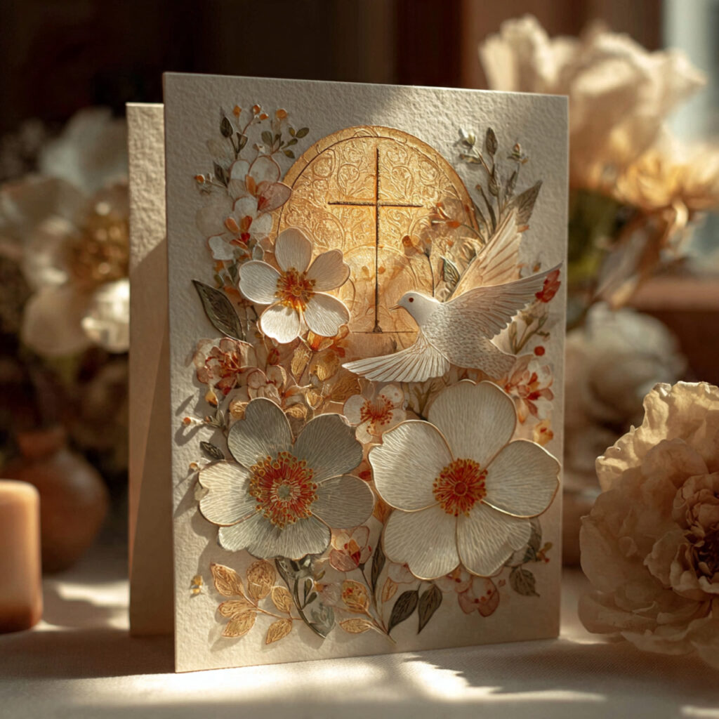 faith inspired anniversary card with subtle cross motif