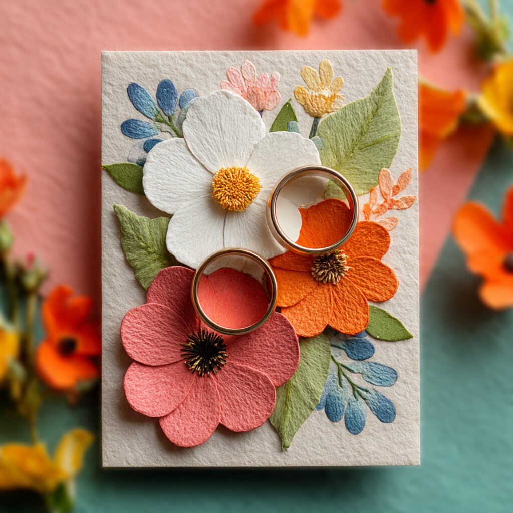 fresh and modern anniversary card for newlyweds