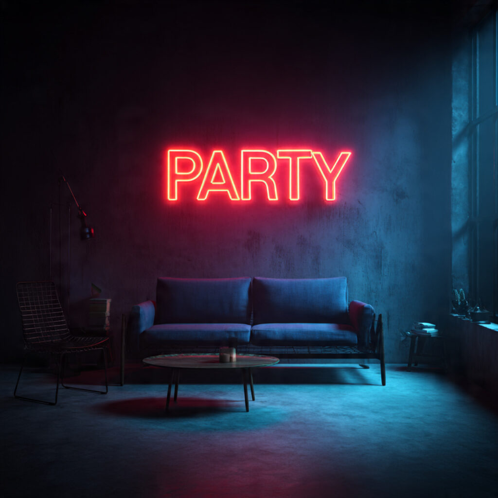 modern bachelor party decor with a bold