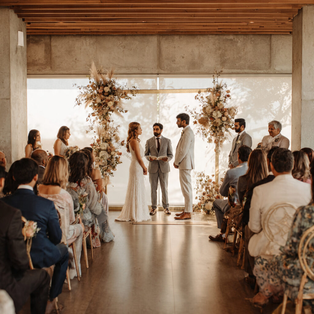 multicultural wedding ceremony with subtle blended traditions