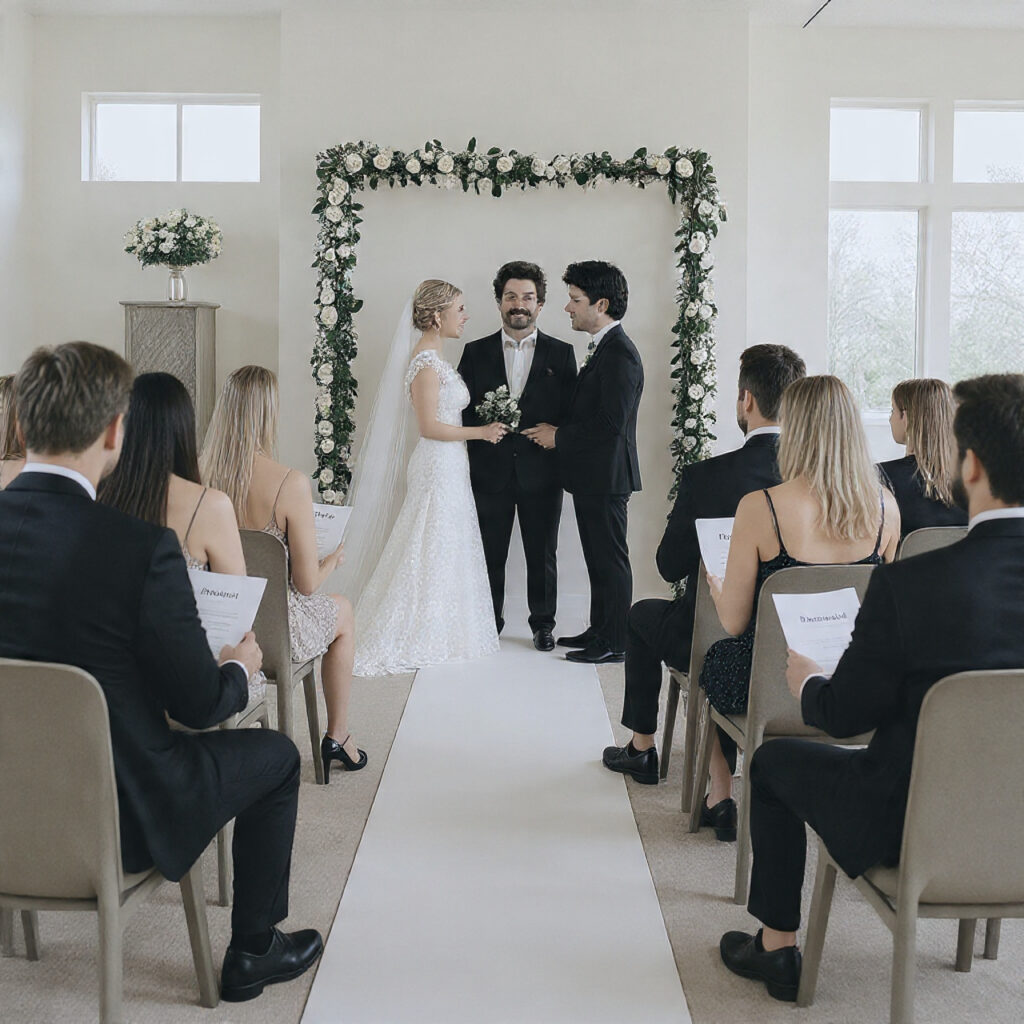 single reader delivering short wedding reading couple 3