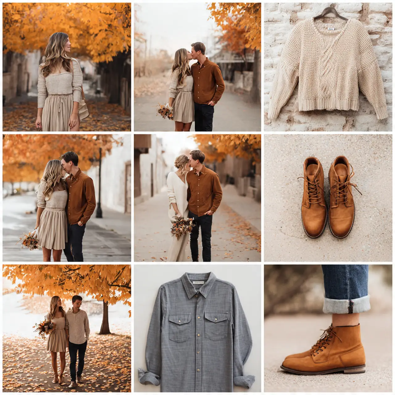 Fall engagement photo outfit ideas