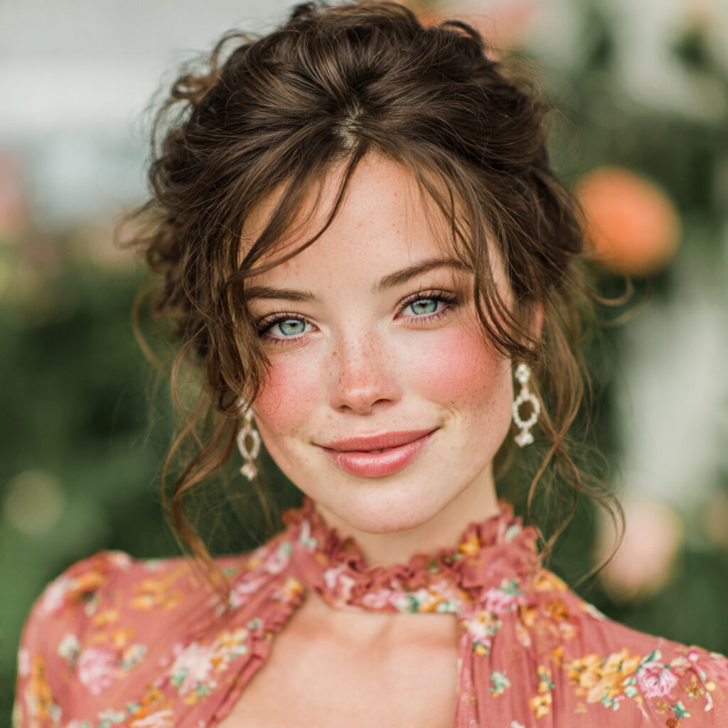 a bridal beauty image with floral inspired