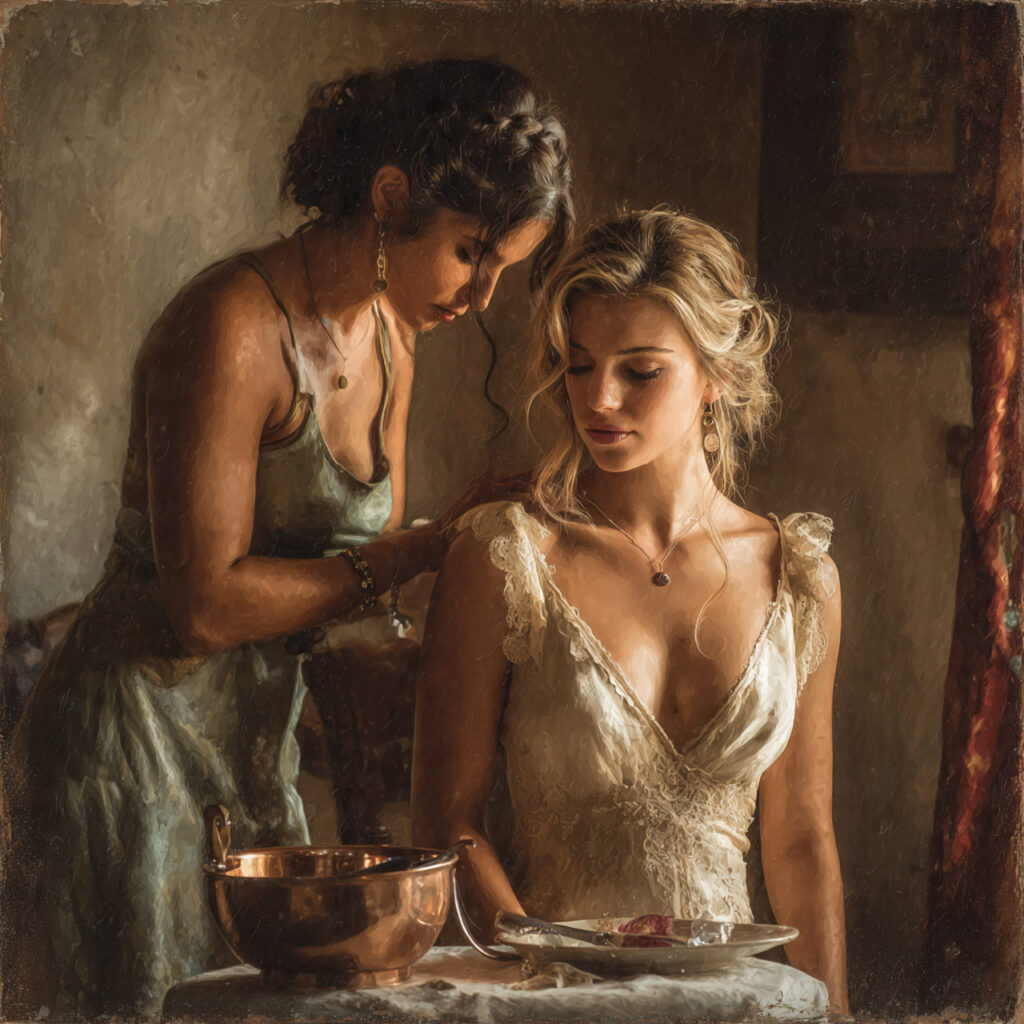 a bridal suite scene with the maid