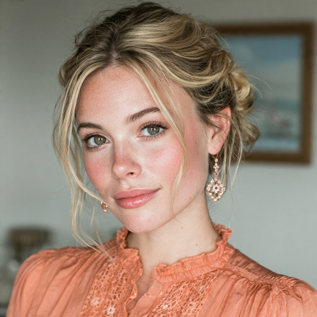 a bright bridal shower beauty look with
