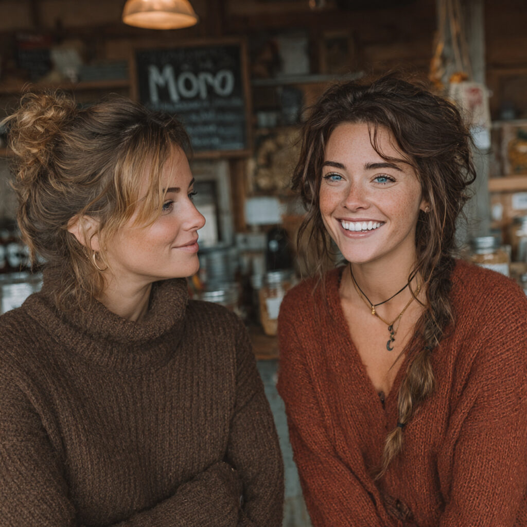 a casual coffee meet up between the bride