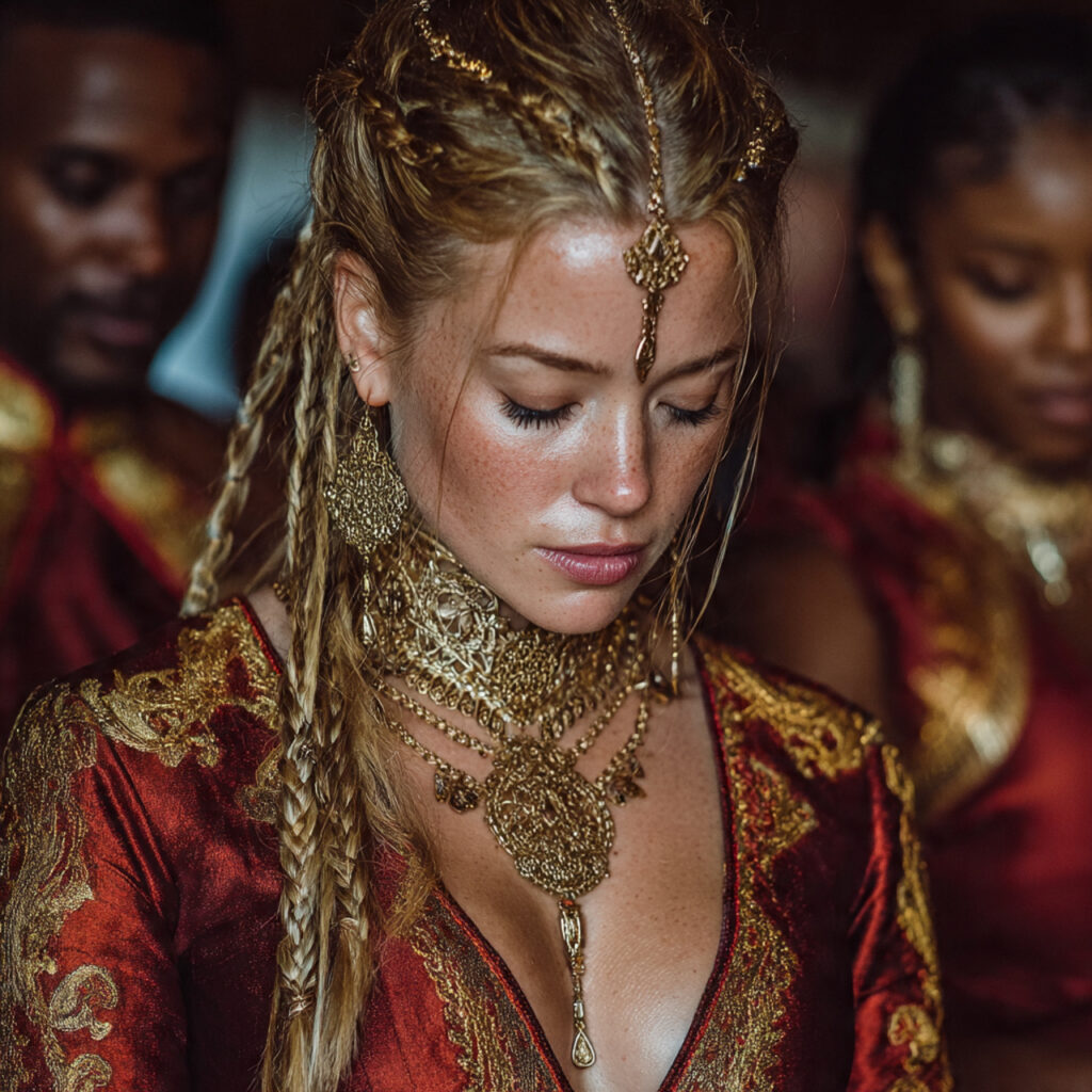 a culturally diverse wedding scene where the