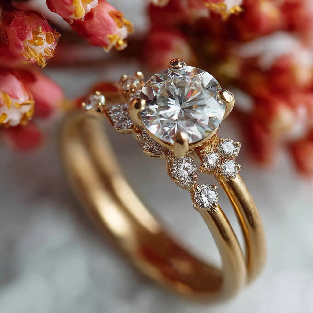 a custom engagement ring designed to sit