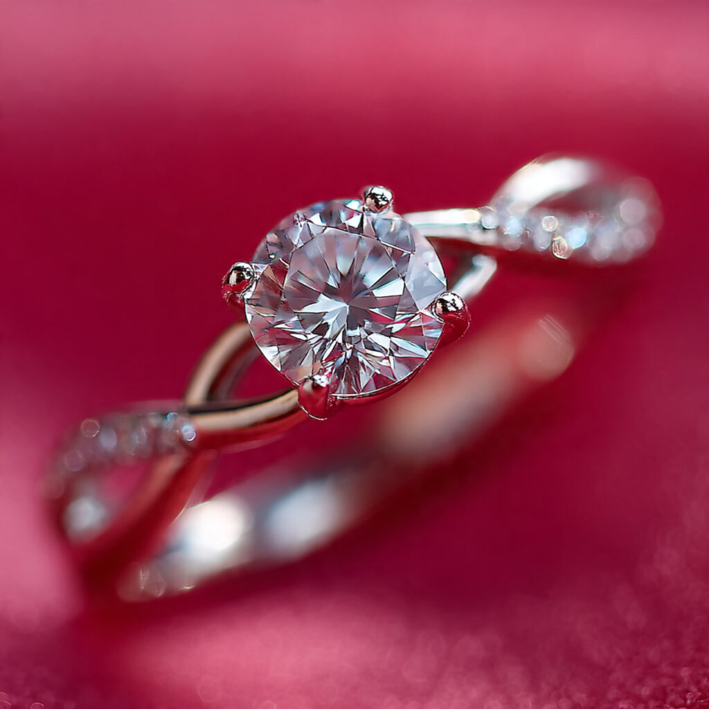 a custom engagement ring with a subtle