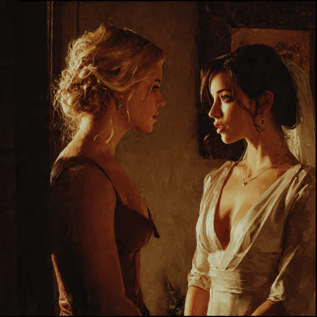 a discreet moment where the maid of