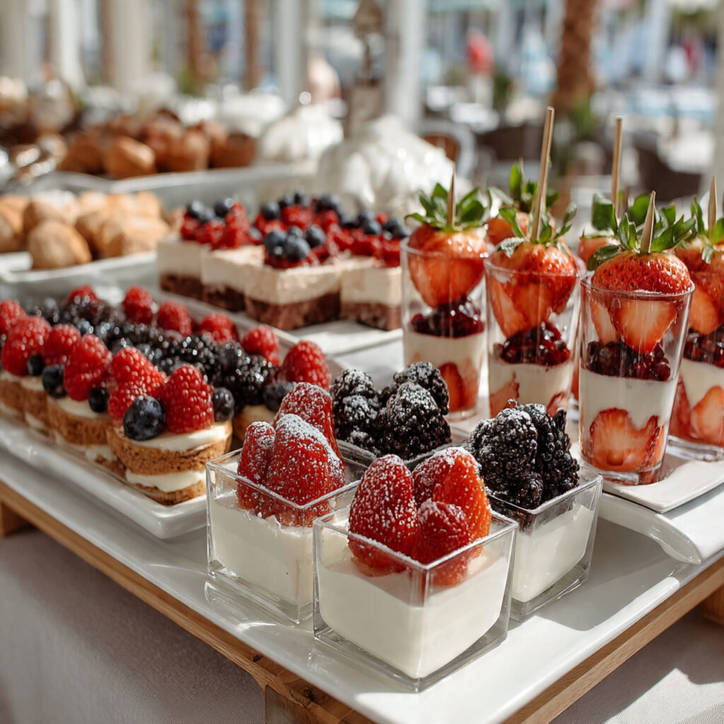 a fresh and colorful dessert buffet with