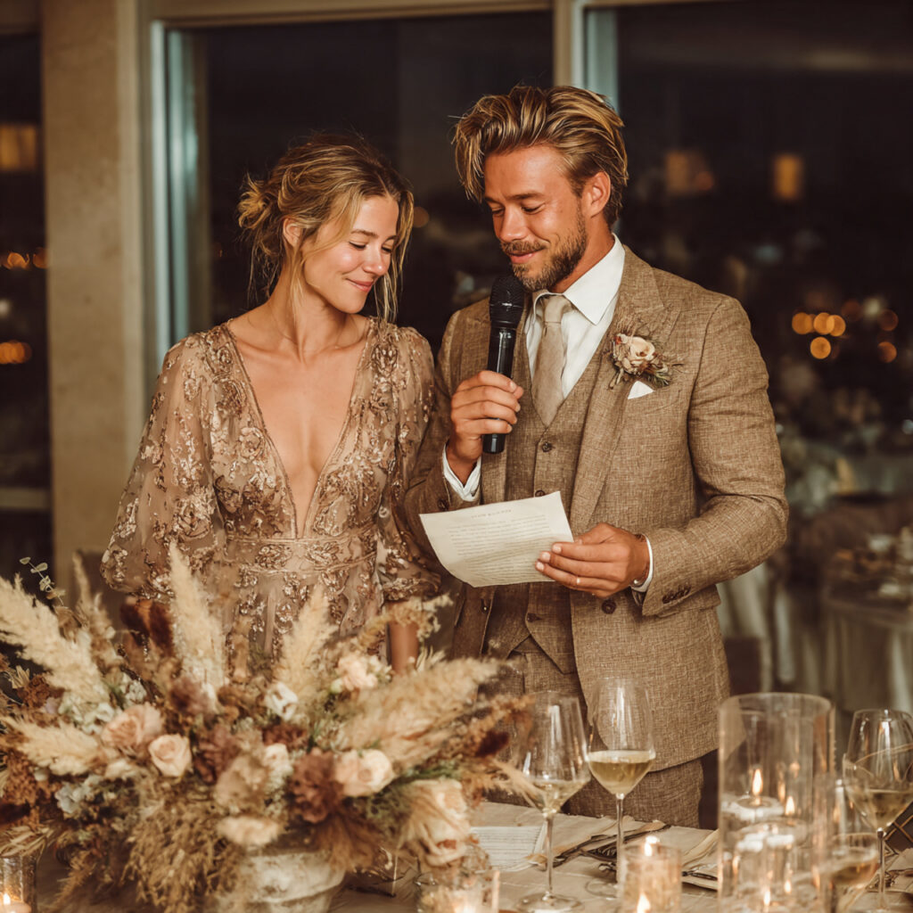 a gratitude focused wedding speech speaker expressing thanks